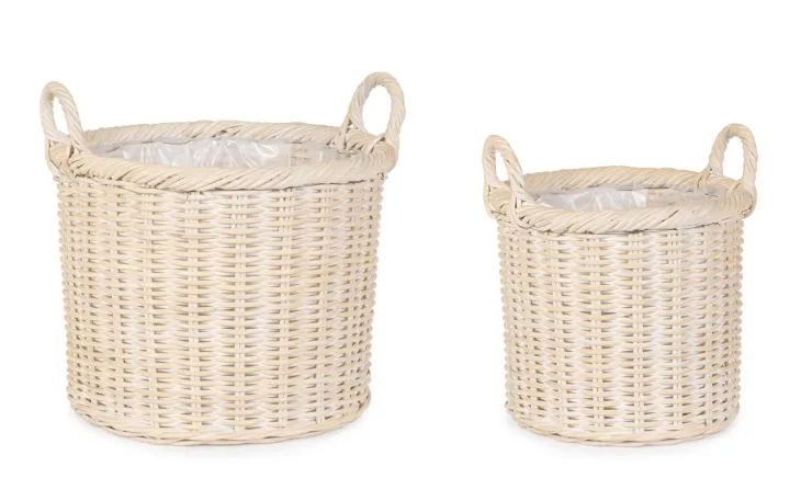 Ceste Decorative>Bizzotto SET2 CESTA 2M RANDY TO SBIANCATO