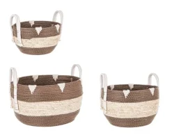 Ceste Decorative>Bizzotto SET3 CESTA 2M THELMA MARRONE BOMB