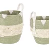 Ceste Decorative>Bizzotto SET2 CESTA 2M THELMA VERDE TO