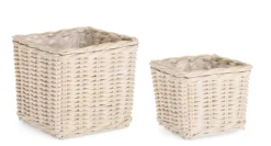 Ceste Decorative>Bizzotto SET2 CESTA RANDY QU SBIANCATO