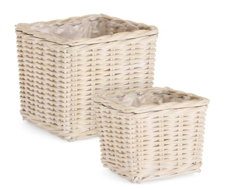 Ceste Decorative>Bizzotto SET2 CESTA RANDY QU SBIANCATO