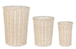 Ceste Decorative>Bizzotto SET3 CESTA RANDY TO SBIANCATO