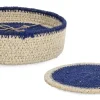 Ceste Decorative>Bizzotto SET1 CESTINO GIANG-4 S.BICCHIERE NAT BLU