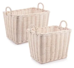 Ceste Decorative>Bizzotto SET2 CESTO 2M NARRA SBIANCATO S