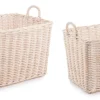 Ceste Decorative>Bizzotto SET2 CESTO 2M NARRA SBIANCATO M