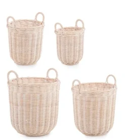 Ceste Decorative>Bizzotto SET4 CESTO 2M NARRA TO SBIANCATO