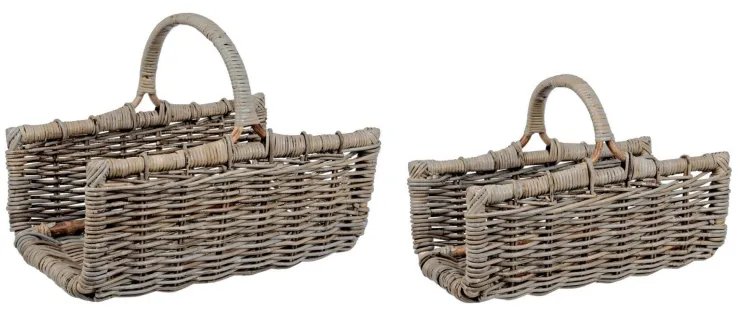 Ceste Decorative>Bizzotto SET2 CESTO P.LEGNA NARRA