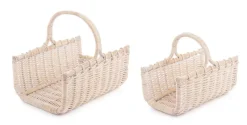 Ceste Decorative>Bizzotto SET2 CESTO P.LEGNA NARRA SBIANCATO