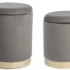 Pouf>Bizzotto SET2 POUF CONTENITORE GRIGIO - POLINA