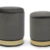 Pouf>Bizzotto SET2 POUF CONTENITORE IN VELLUTO GRIGIO SCURO - MILENA