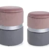 Pouf>Bizzotto SET2 POUF CONTENITORE ROSA GRIGIO - POLINA
