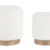 Pouf>Bizzotto SET2 POUF CONTENITORE ZOYA BIANCO TEDDY