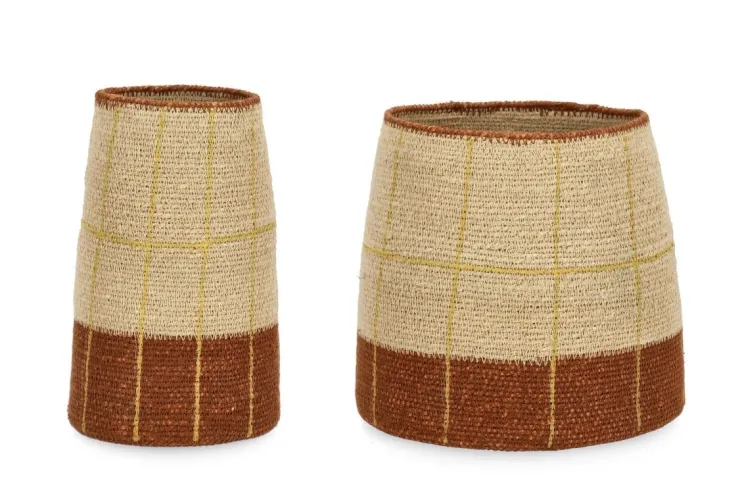 Ceste Decorative>Bizzotto SET2 P.VASO DECORAT TUY NATURALE MARRONE