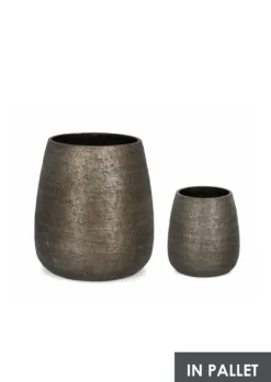 Vasi E Coprivasi>Bizzotto SET2 P.VASO EMEI ALTO GRIGIO