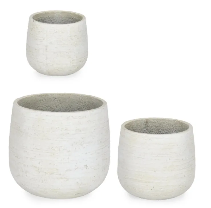 Vasi E Coprivasi>Bizzotto SET3 P.VASO EMEI BASSO BEIGE