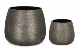 Vasi E Coprivasi>Bizzotto SET2 P.VASO EMEI BOMBATO GRIGIO