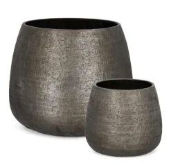Vasi E Coprivasi>Bizzotto SET2 P.VASO EMEI BOMBATO GRIGIO