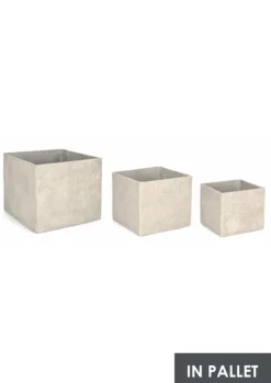 Vasi E Coprivasi>Bizzotto SET3 P.VASO MEILI QUADRATO ALTO BEIGE