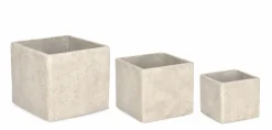 Vasi E Coprivasi>Bizzotto SET3 P.VASO MEILI QUADRATO BASSO BEIGE