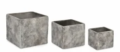 Vasi E Coprivasi>Bizzotto SET3 P.VASO MEILI QUADRATO BASSO GRIGIO