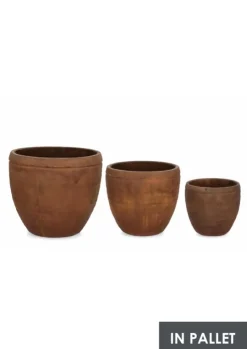 Vasi E Coprivasi>Bizzotto SET3 P.VASO MEILI TONDO BASSO RUSTY
