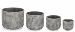 Vasi E Coprivasi>Bizzotto SET4 P.VASO MEILI TONDO GRIGIO