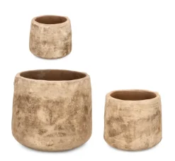Vasi E Coprivasi>Bizzotto SET3 P.VASO MINH BASSO TERRACOTTA BRUNIT