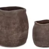 Vasi E Coprivasi>Bizzotto SET2 P.VASO MINH SAGOMATO TERRACOT SCURA