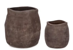 Vasi E Coprivasi>Bizzotto SET2 P.VASO MINH SAGOMATO TERRACOT SCURA