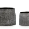 Vasi>Bizzotto SET2 P.VASO PAPYRUS GRIGIO SCURO