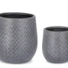 Vasi E Coprivasi>Bizzotto SET2 P.VASO RHOMBUS BOMB BASSO ANTRACITE