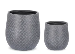 Vasi E Coprivasi>Bizzotto SET2 P.VASO RHOMBUS BOMB BASSO ANTRACITE