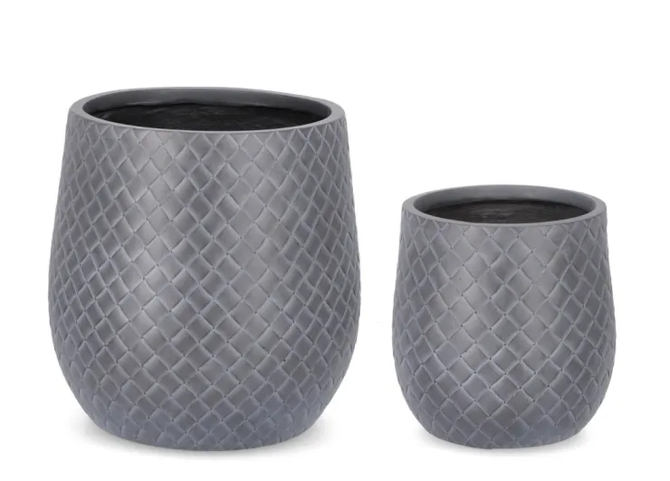 Vasi E Coprivasi>Bizzotto SET2 P.VASO RHOMBUS BOMB BASSO ANTRACITE