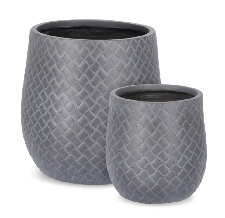 Vasi E Coprivasi>Bizzotto SET2 P.VASO RHOMBUS BOMB BASSO ANTRACITE