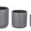 Vasi E Coprivasi>Bizzotto SET3 P.VASO RHOMBUS CIL ANTRACITE