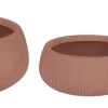 Vasi E Coprivasi>Bizzotto SET3 P.VASO RIBBED BOMB TERRACOTTA BASSO
