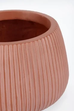 Vasi E Coprivasi>Bizzotto SET3 P.VASO RIBBED BOMB TERRACOTTA ALTO