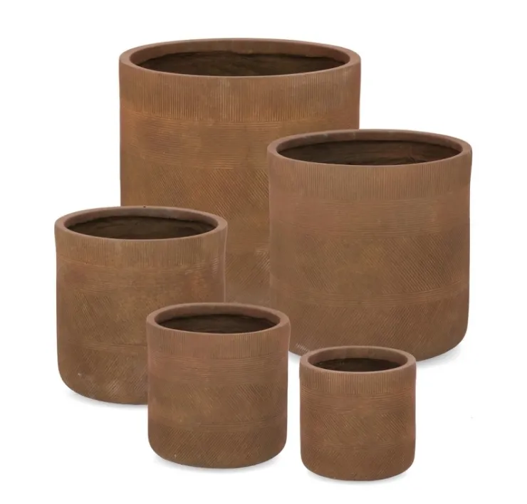 Vasi E Coprivasi>Bizzotto SET5 P.VASO RIGO CIL RUSTY