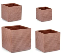 Vasi E Coprivasi>Bizzotto SET4 P.VASO TRESSAGE QU TERRACOTTA
