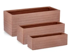 Vasi E Coprivasi>Bizzotto SET3 P.VASO TRESSAGE RETT TERRACOTTA