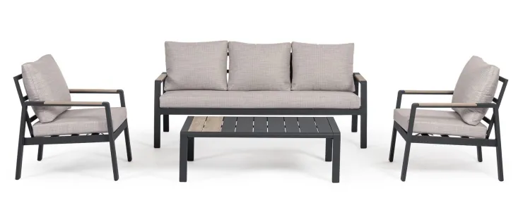 Salotti Completi>Bizzotto SET4 SALOTTO C-C ELNA ANTRACITE LH32