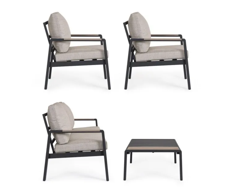Salotti Completi>Bizzotto SET4 SALOTTO C-C ELNA ANTRACITE LH32