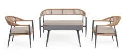 Salotti Completi>Bizzotto SET4 SALOTTO C-C JANDIA ANTRACIT/NATURAL
