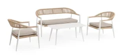 Salotti Completi>Bizzotto SET4 SALOTTO C-C JANDIA BIANCO/BEIGE
