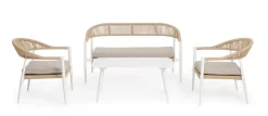 Salotti Completi>Bizzotto SET4 SALOTTO C-C JANDIA BIANCO/BEIGE