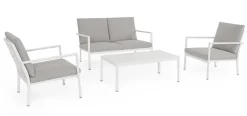 Salotti Completi>Bizzotto SET4 SALOTTO C-C KONNOR BIANCO CX21