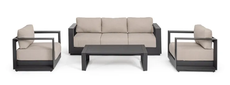 Salotti Completi>Bizzotto SET4 SALOTTO C-C MOSES ANTRACITE YK13