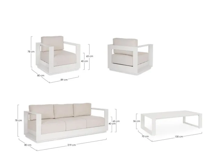 Salotti Completi>Bizzotto SET4 SALOTTO C-C MOSES VAPOR YK15