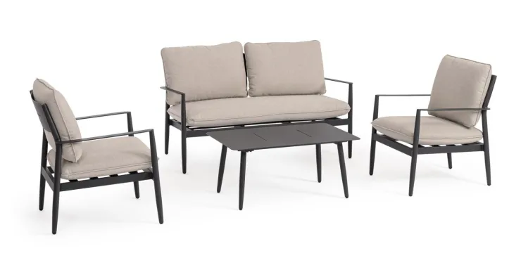 Salotti Completi>Bizzotto SET4 SALOTTO C-C NEBULA ANTRACITE YK13