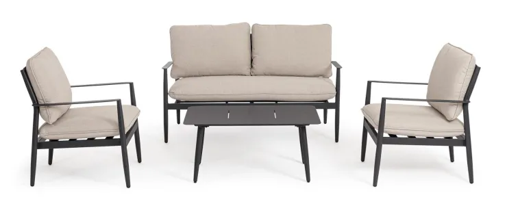 Salotti Completi>Bizzotto SET4 SALOTTO C-C NEBULA ANTRACITE YK13